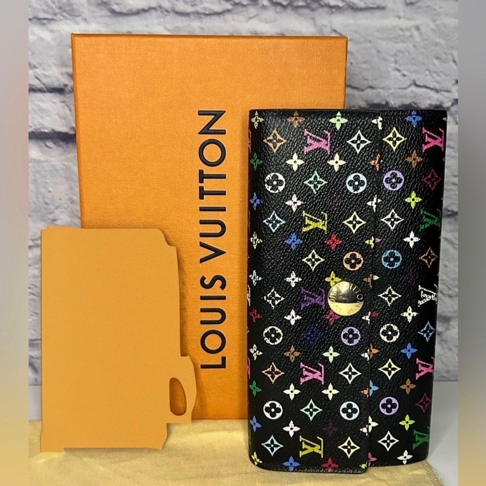 LOUIS VUITTON MONOGRAM MURAKAMI NOIR Sarah Wallet